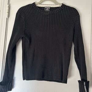 Vintage Ralph Lauren Black Ribbed Crew Neck Sweater